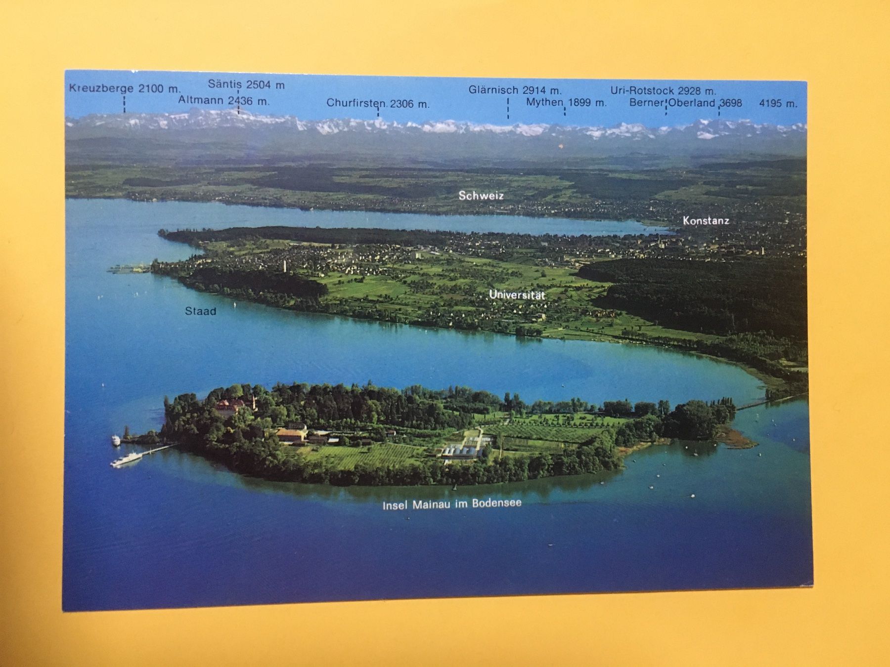 Cartoline postali: Insel Mainau Bodensee Flugaufnahme Panorama – Usato da Küttigen venduto da Melisch1000