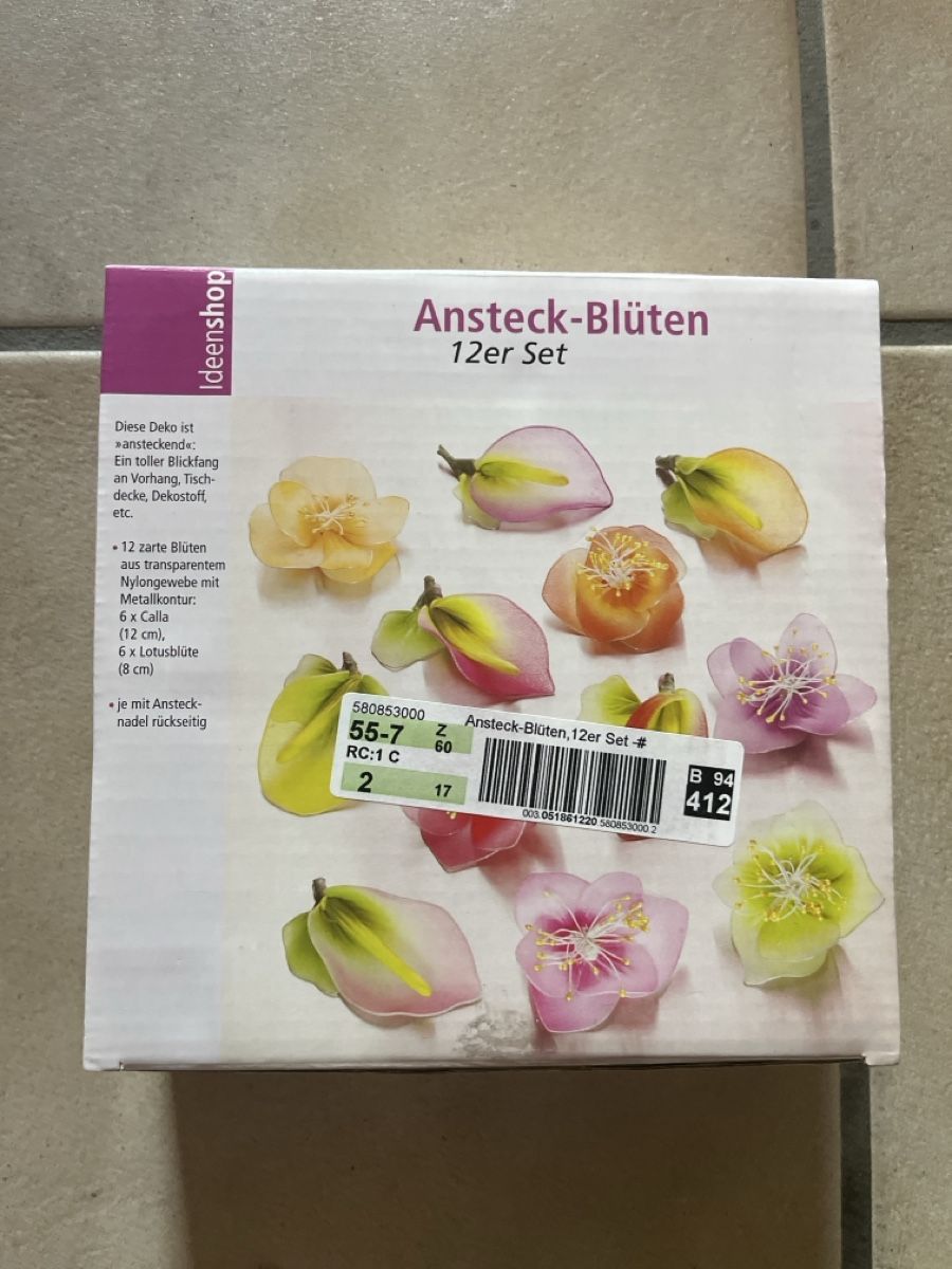 Alle Dekorationen: Ansteck-Blumen 12er Set  – Neu und originalverpackt aus Glarus von chr_s287