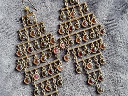Elegante Vintage Statement Glas Ohrringe
