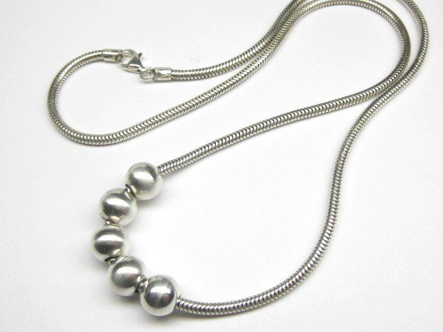 Ketten: Schlangenkette Kugeln Silber 925 + MP 46 cm – Gebraucht aus Ermatingen von Decovin 2