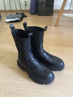 Schwarze Chelsea Boots mit Plateau-Sohle, Gr. 38