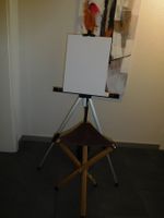 Mobile Alu Staffelei & MABEF Leder Holz Klapp Hocker