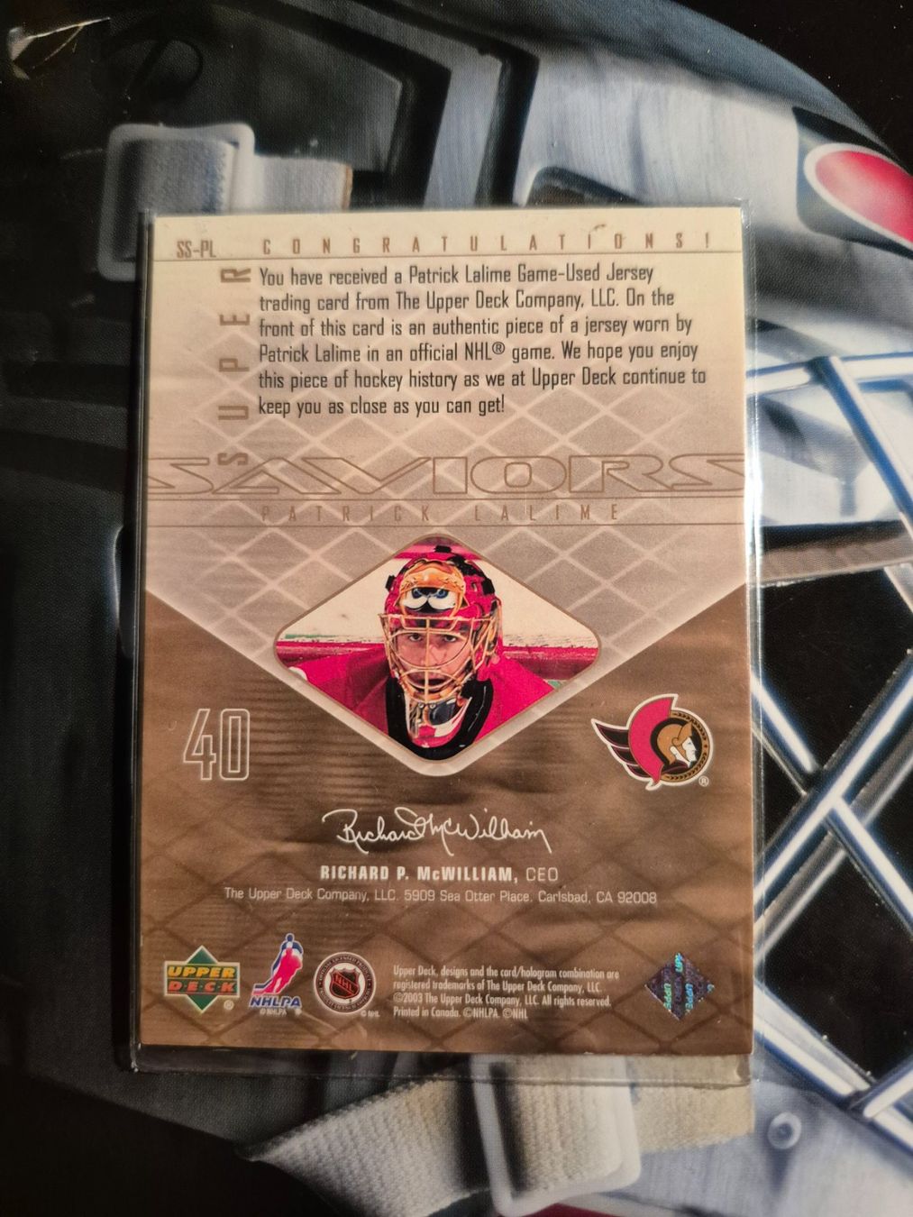 NHL Carte collezionabili: NHL Patrick Lalime Ottawa Senators – Usato da Treiten venduto da Sauber73 1