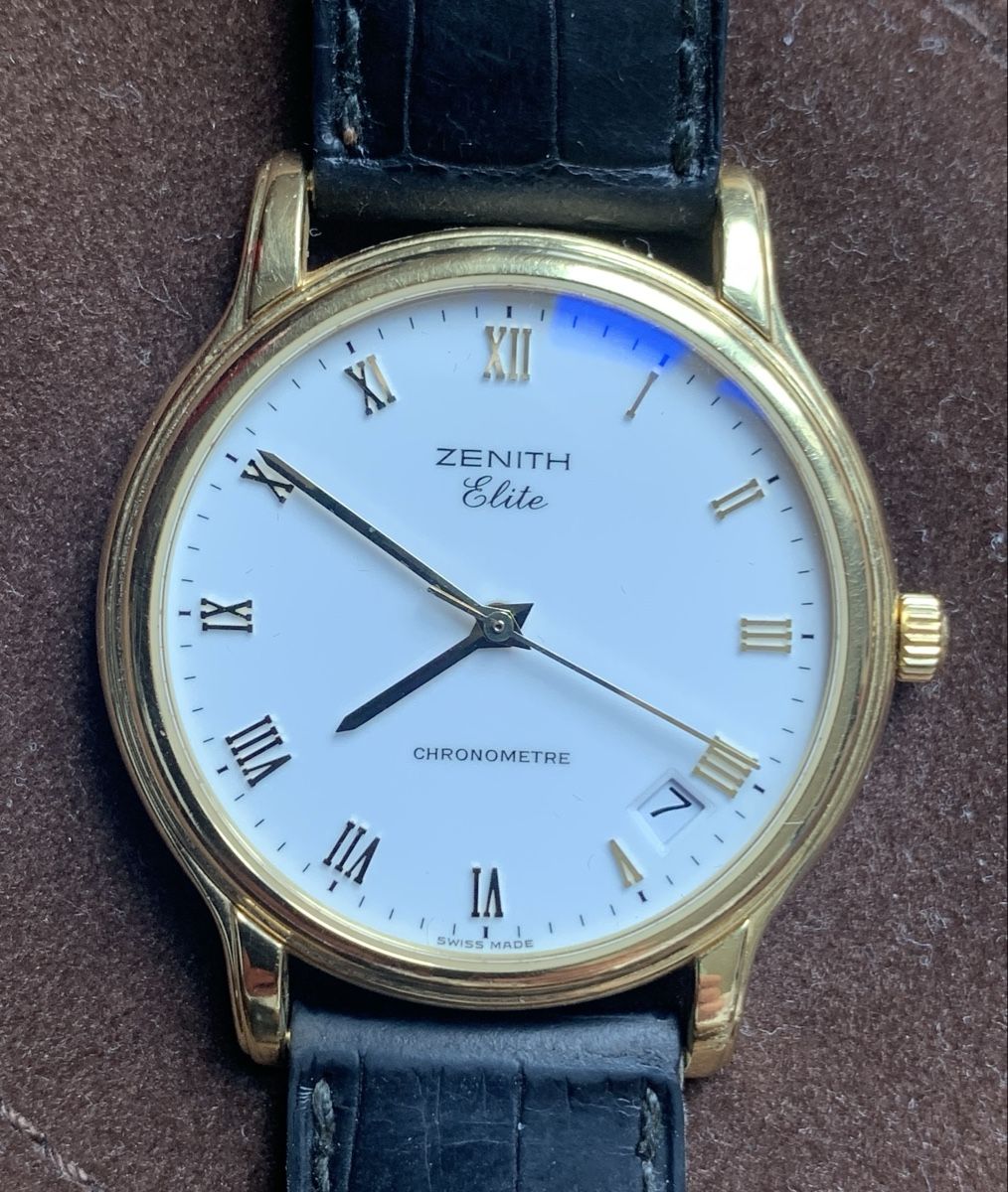 Zenith Uhren: Zenith Gold Elite Automatic Chronometer, mit Goldschnalle! – Gebraucht aus Zürich von editalausanne