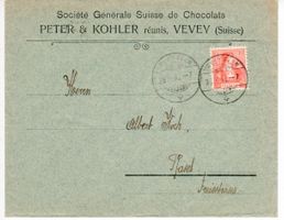 Brief, Peter & Kohler Vevey  1908