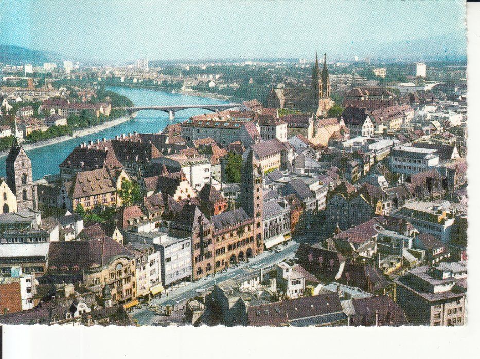 Cartoline postali: Basel Flugaufnahme 1966 – Usato da Bürglen TG venduto da StampGraf