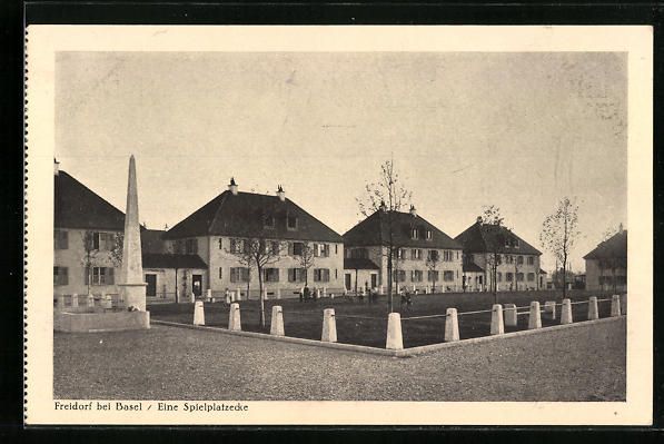 Cartoline postali: Freidorf bei Basel, Eine Spielplatzecke  – Usato da Berlin venduto da bartko-reher