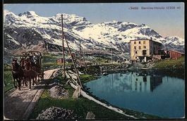 Ospizio Bernina, Ortsansicht mit Postkut