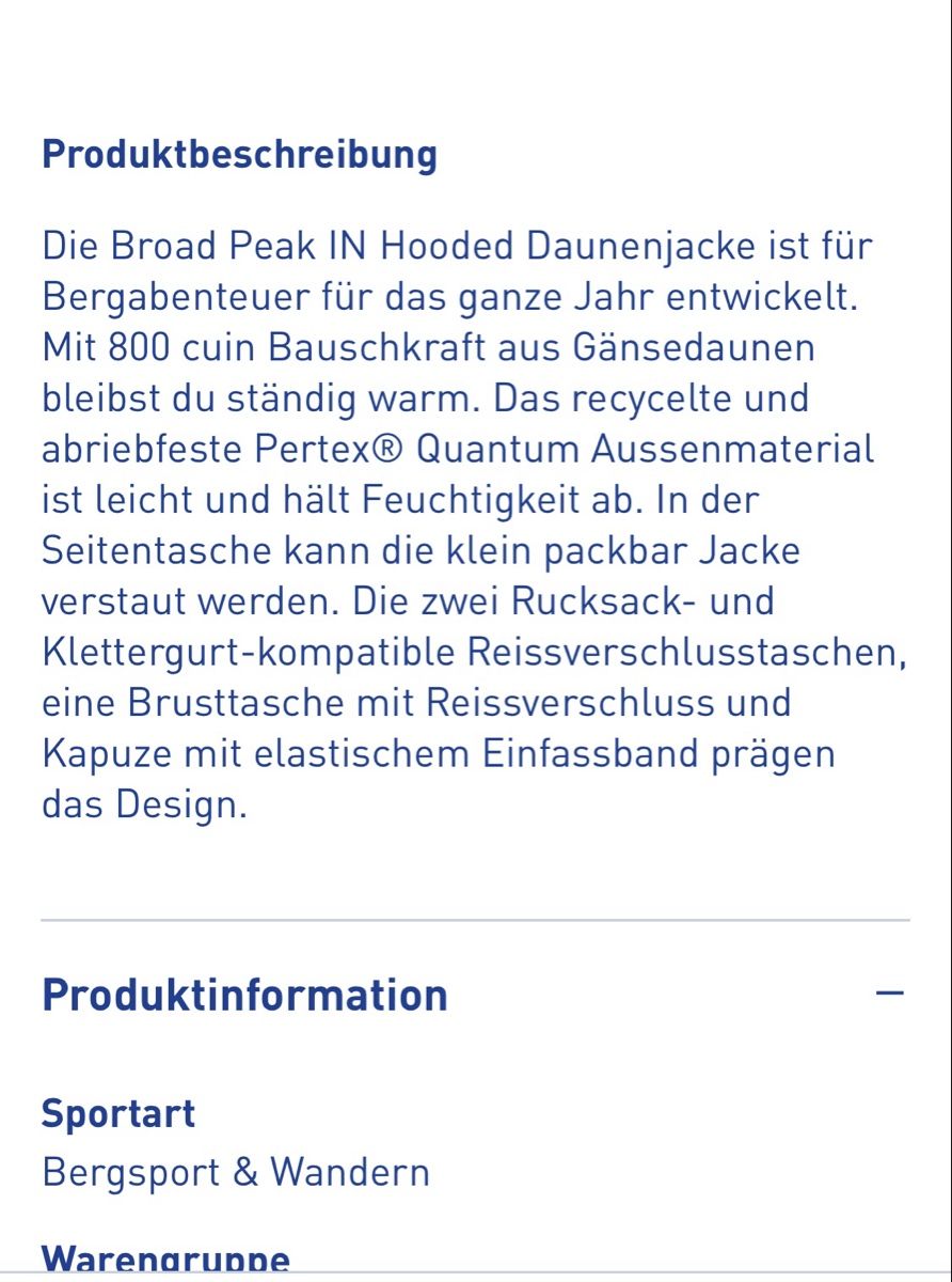 Mammut Giacche: Mammut Daunenjacke, Gr.L – Usato da Oberwil BL venduto da P-King 5