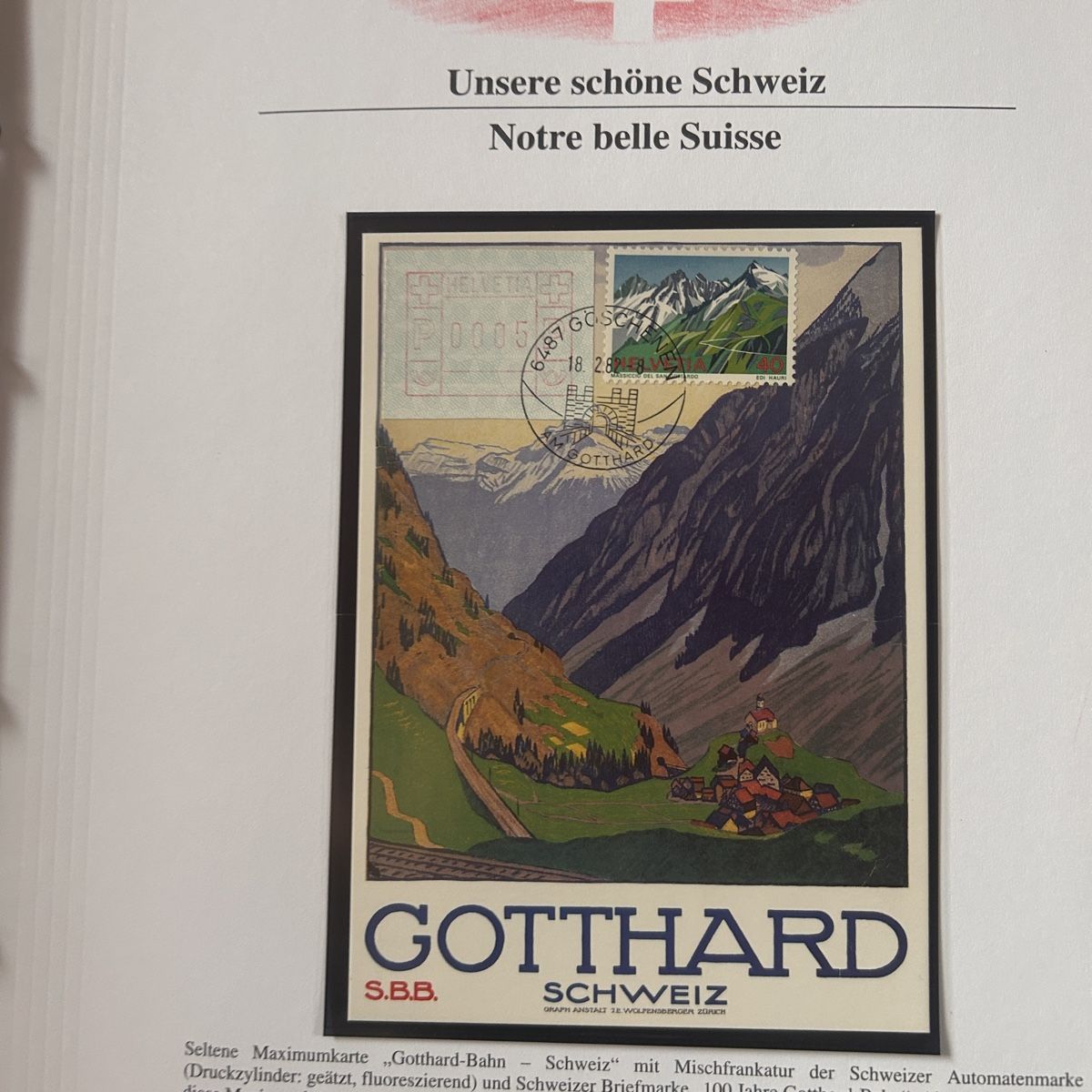 Tutti i francobolli:  Briefmarken/Karten Gotthard-Bahn Schweiz, Sammlung Philat – Usato da Laufen venduto da belleskulptur 8