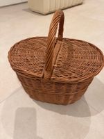 Eleganten Picknickkorb aus Weide, Dunkelbraun - NEU