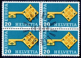 EUROPAMARKE 1968 4ERBLOCK AUSGABETAG - TH62