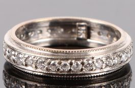 White Gold Round Cut Diamonds Ring Bague Alliance