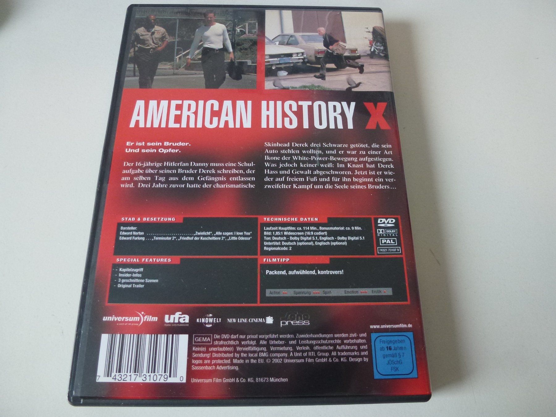 Tutti i DVDs: American History X (DVD) – Nuovo (secondo la descrizione) da Bern venduto da Frebo 1