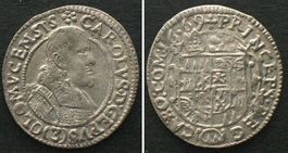 RDR OLMÜTZ Groschen 1669 KARL II v. LIECHTENSTEIN Silber unz