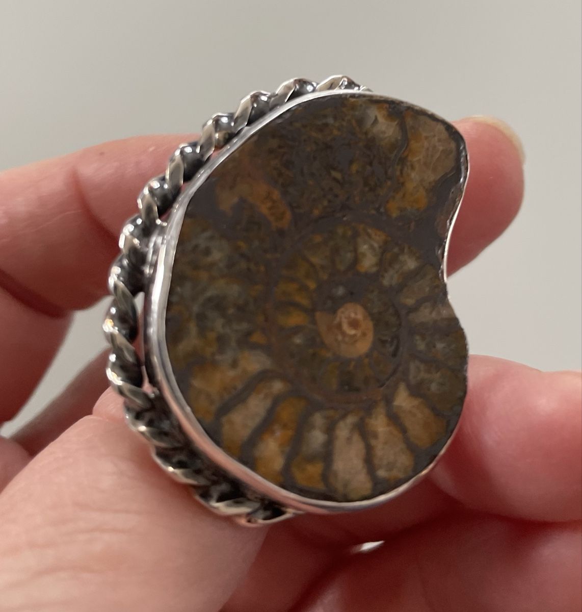 Anelli: Silber-Ring, Ammonit Fossil, Unikat – Nuovo e nell'imballaggio originale da Ebikon venduto da elischka 1