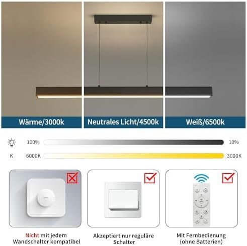 Kronleuchter & Deckenlampen: Moderne LED Hängeleuchte 80cm Pendelleuchte Dimmbar 10 – Neu und originalverpackt aus Hundwil von tec_mm27 1