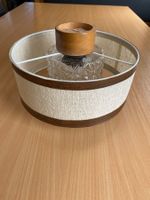 Vintage  Leuchte, 70er Jahre, Stoff und Holz, Top!
