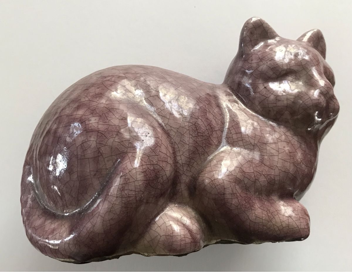 Sculture & Statue: Céramique d’un Chat Craquelé – Usato da Penthaz venduto da Petrus45 1