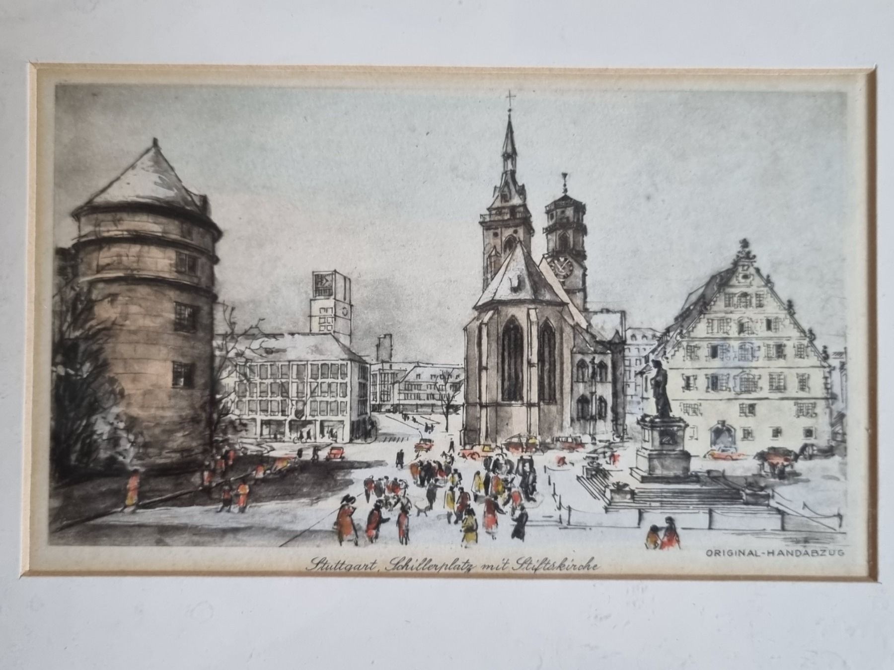 Incisioni: Stuttgart, Original Handabzug gerahmt stich – Usato da Schaffhausen venduto da Leveron13