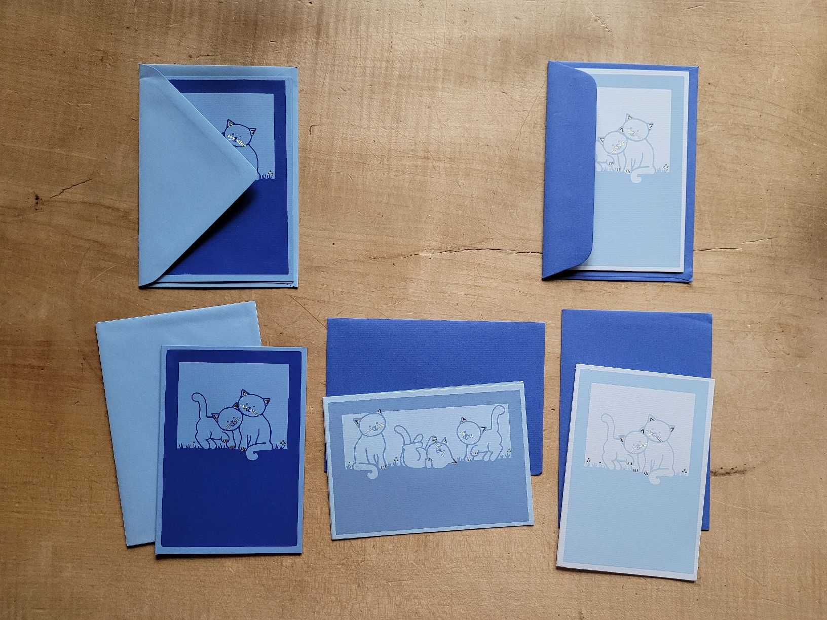 Cartoline: 5 hübsche Karten "Katzen" + Couverts, Papeterie – Nuovo (secondo la descrizione) da Zürich venduto da Engiadinabassa