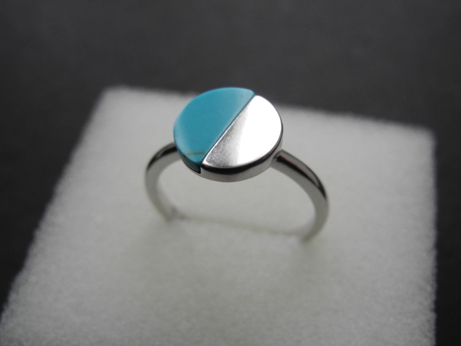 Anelli: Ring 925 Silber  mit echtem Türkisstein – Usato da Balsthal venduto da qwer24