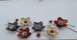 Wanddekoration Blume Metall 