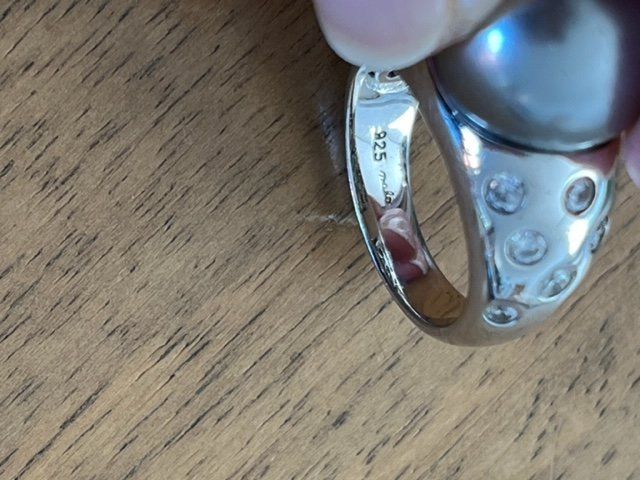 Anelli: Silberring mit künstlicher Perle, Modeschmuck – Usato da Bözberg venduto da JRose19 4