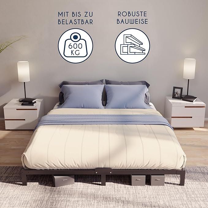 Letti: Bettgestell 180x200x25cm mit Lattenrost aus Metall Robust – Nuovo e nell'imballaggio originale da Zürich venduto da NovaDen