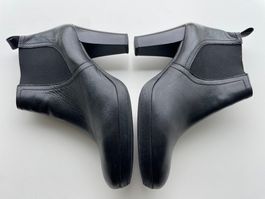 Plateau Stieflette Leder schwarz * Bottine en cuir noir 41