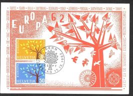 Maximumkarte Serie 389-390 Europamarken ET 17.9.1962