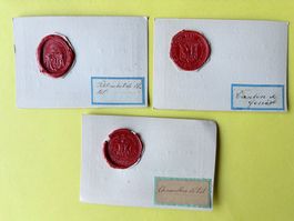 GENÈVE - 3X Cachets 19ème S. - Canton & Chancellerie Ø 3cm