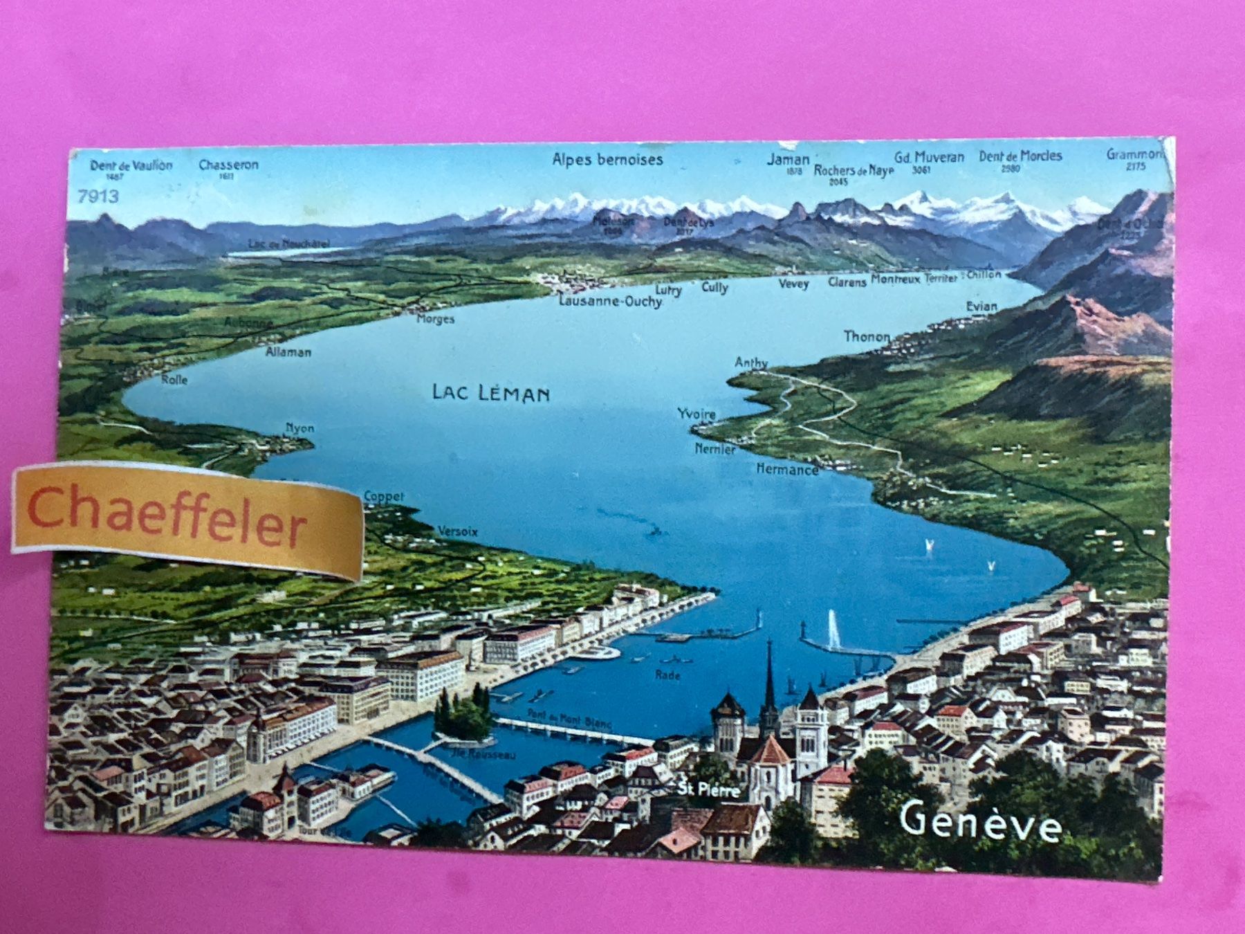 Cartoline postali: 1926. Lac Leman, Genève – Usato da Zürich venduto da Chaeffeler