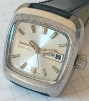 Vintage ENICAR Automatic Stainless Steel, Sleek Black Strap