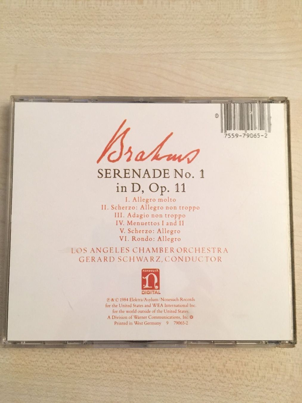 CD: Brahms Serenade No.1 – Usato da Rüti ZH venduto da alumedien 1
