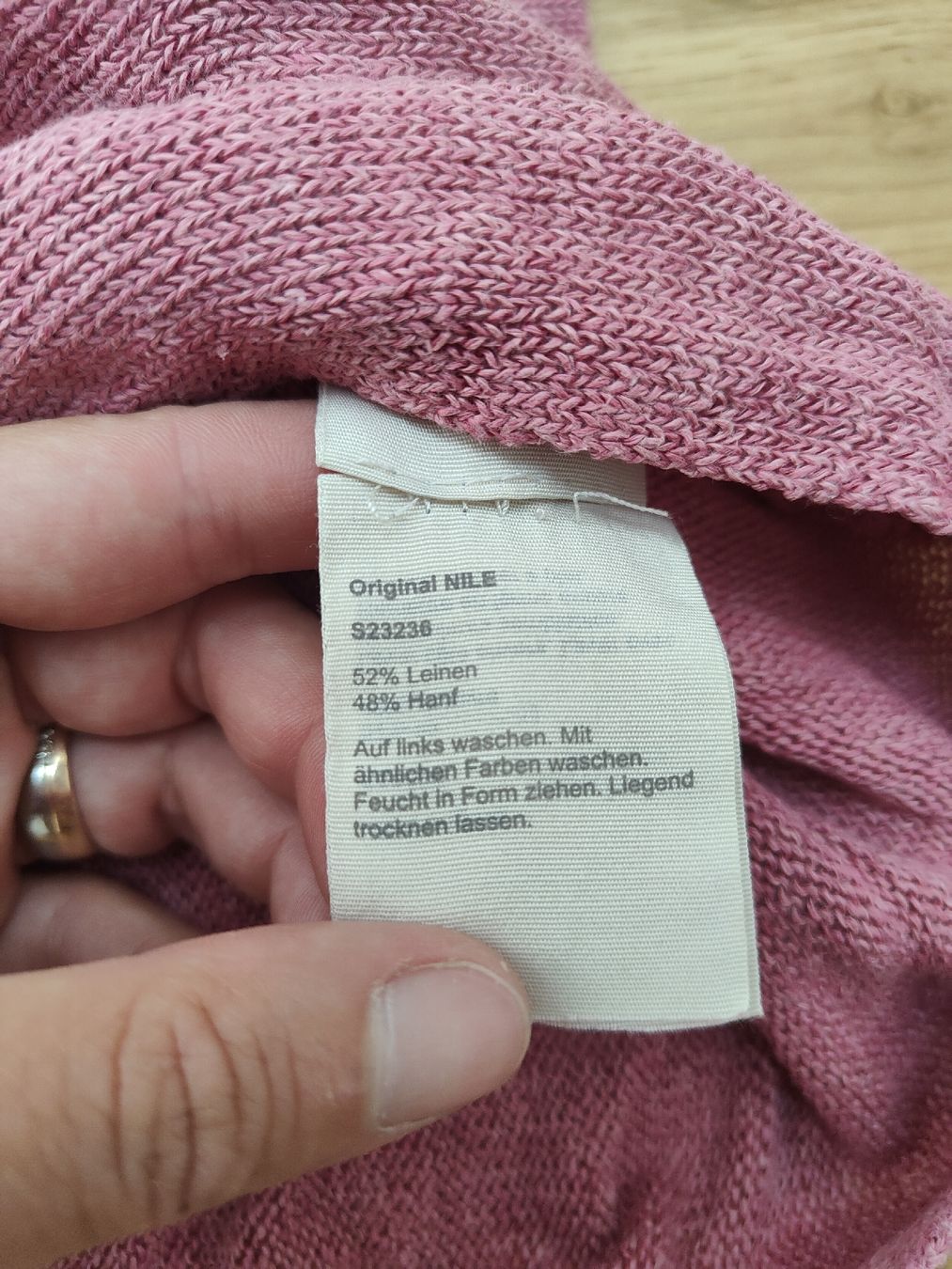 Nile T-shirt: Leichtes Sommerpullover/tshirt Pink Leinen/Hanf Gr. S – Usato da alikon venduto da creativia 1