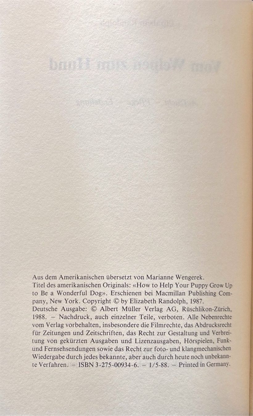 Libri: Vom Welpen zum Hund – Nuovo (secondo la descrizione) da Sarnen venduto da Livres 4