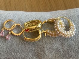 Luxus Elegante Ohrstecker Ohrschmuck  Farbe: Gold Zirkonia