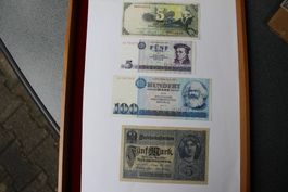 4 Deutsche Mark Banknoten tot 115 Mark