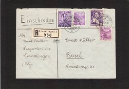R Brief mit 4 gleichen Wertstufen , gelaufen 14.Xll.36
