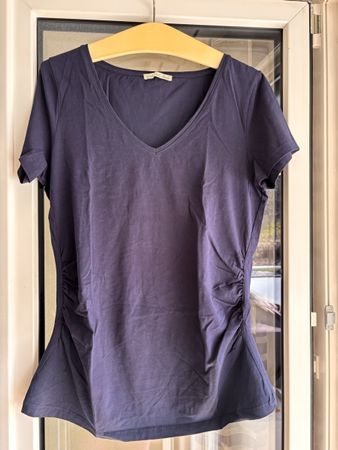 Dunkelblaues Umstands T-Shirt mit V-Ausschnitt, Gr. XL