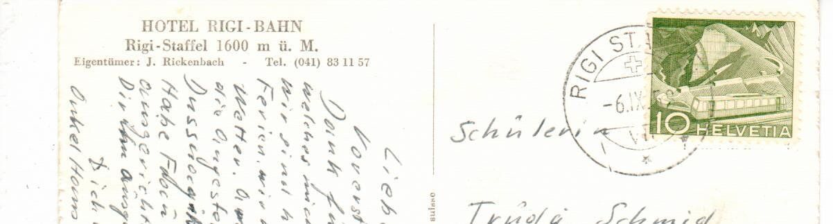 Cartoline postali: Rigi - Staffel 1958 – Usato da Wolhusen venduto da Curver9 1