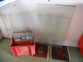 Lot Fensterglas Klarglas antik mit Unebenheiten Restaurator!