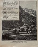 Antik Druck 1900  - Gotthard Festung, Airolo