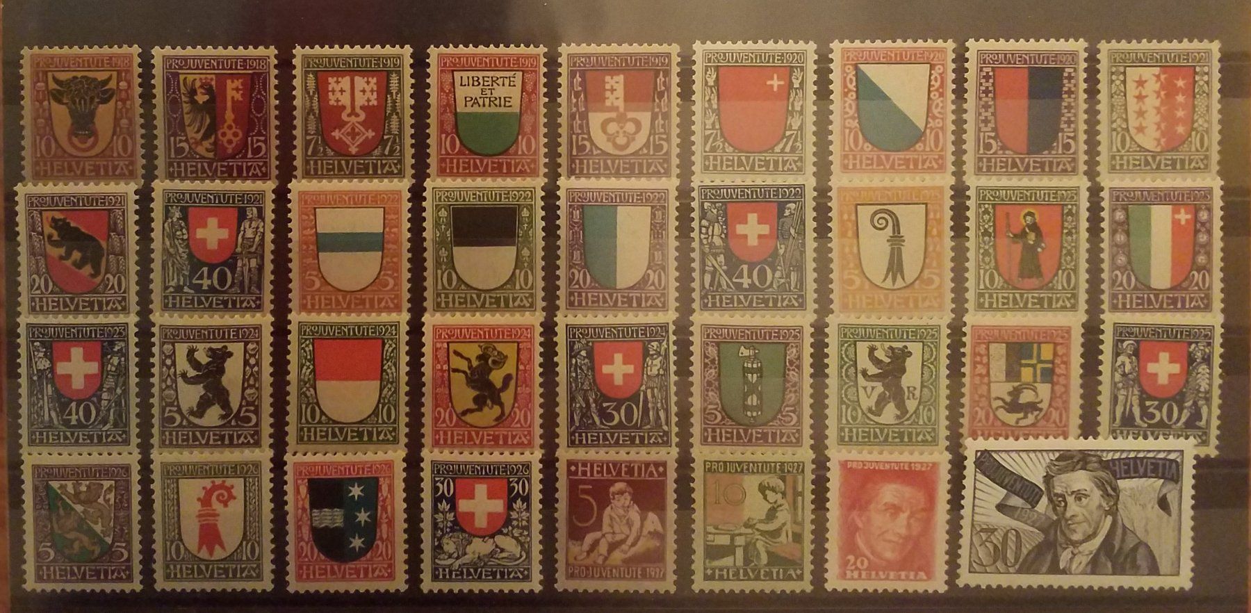 Tutti i francobolli: 1918 bis 1927 Pro Juventute komplett postfrisch – Usato da Baden venduto da Eggi
