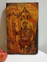 Ikone Theodor Stratilates auf Holz Orthodox Byzantinisch