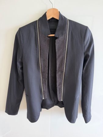 IKKS Veste blazer noire avec col zipper