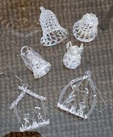 Décorations de Noël en verre à suspendre vintage - lot de 6