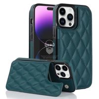 Schutzhülle Etui Hülle Lux Leder in Grün für iPhone 15 Pro