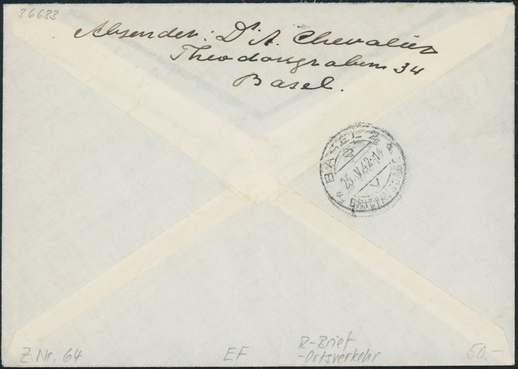 Alle Briefmarken: 1953 - Pro Patria - Brief - EF – Gebraucht aus Schindellegi von leecollect 1
